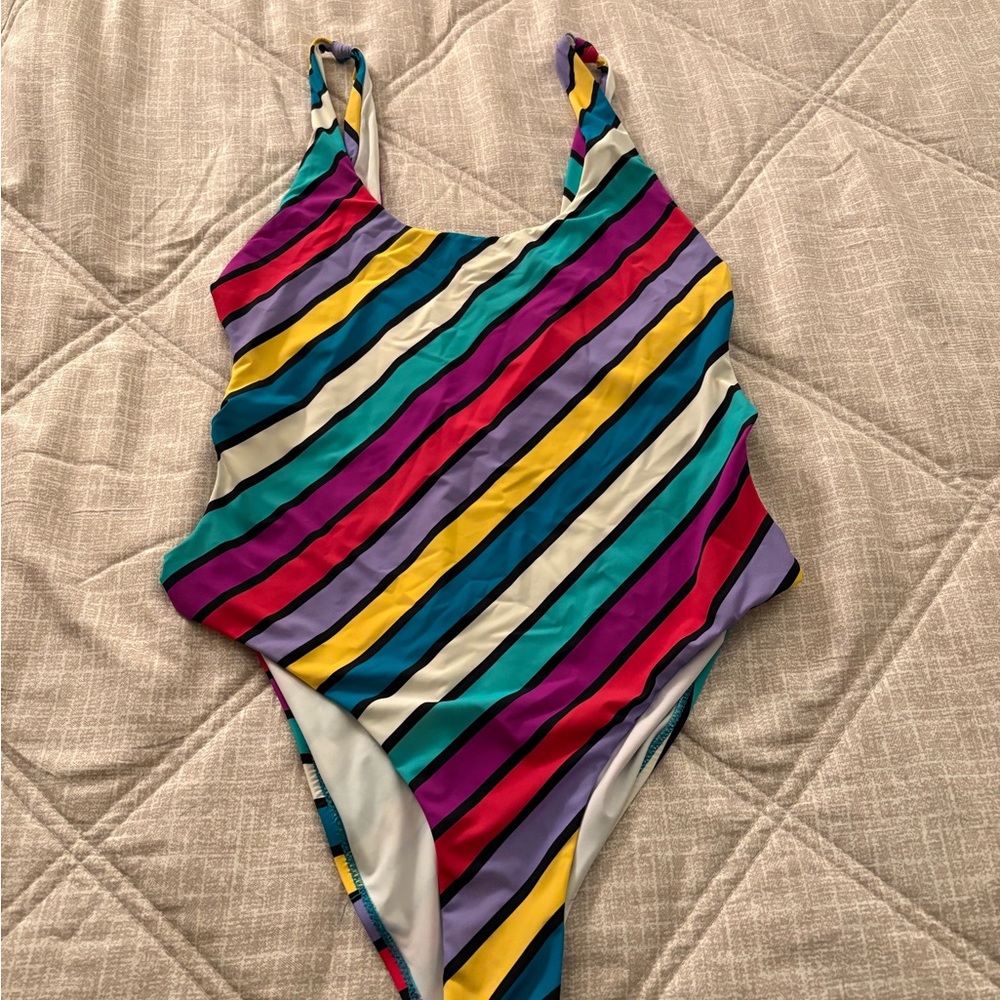 Colorful Striped One-Piece Swimsuit